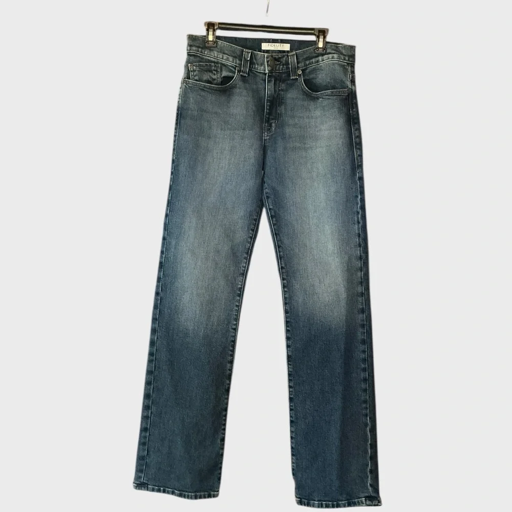 Fidelity Relaxed Straight Jeans 32x34 Made USA Premium Denim NWT